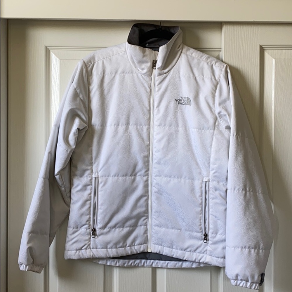North Face White Zipper Jacket